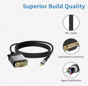 USB C zu <span class=keywords><strong>VGA</strong></span> Kabel P60Hz Vergoldetes Typ C zu <span class=keywords><strong>VGA</strong></span> Adapter kabel Kompatibel mit Laptop Tablet HDTV Monitor Projektor - Product Image 5
