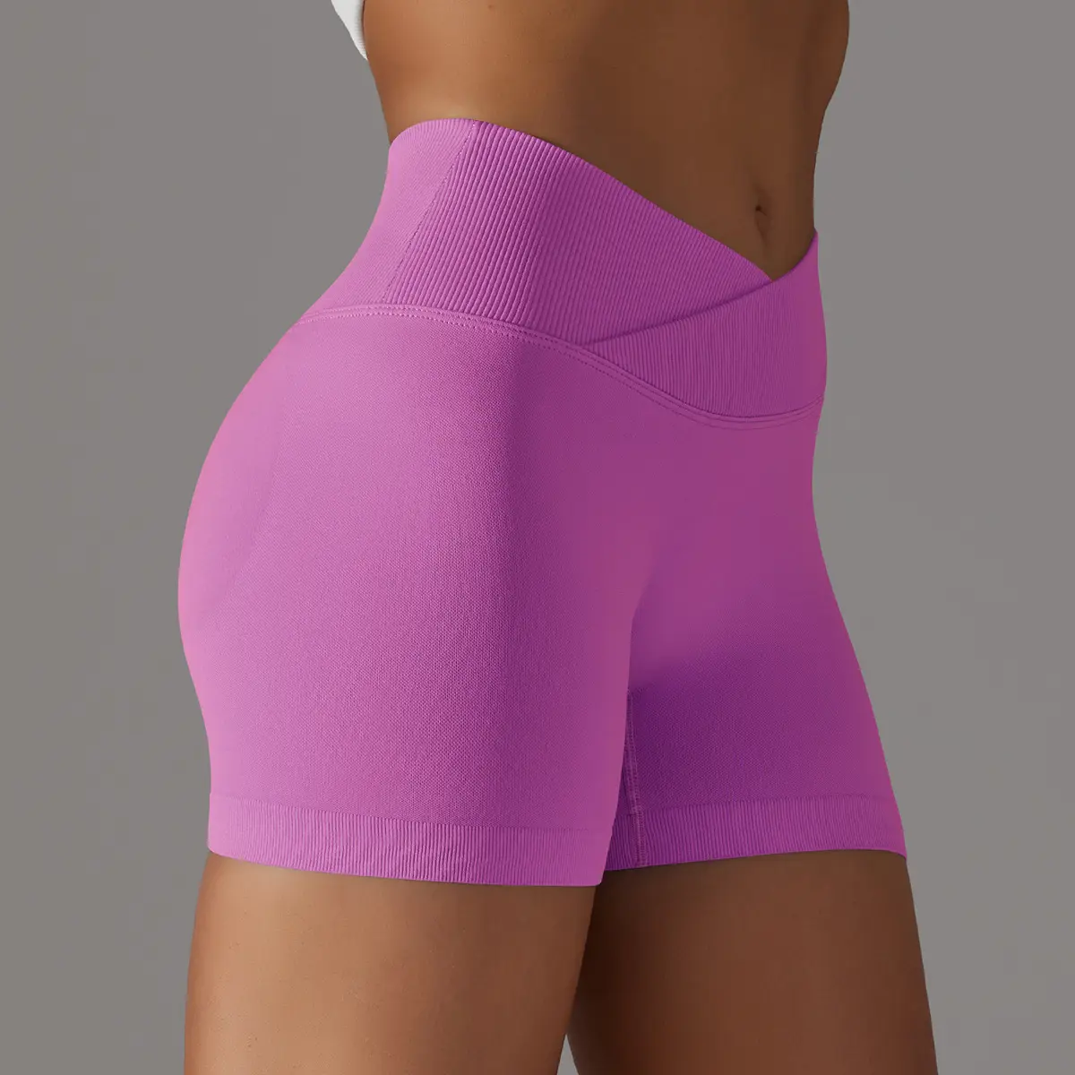 Pantalones cortos de Yoga de cintura alta con logotipo personalizado OEM para mujer