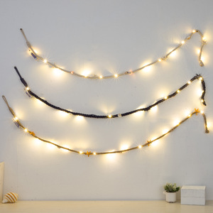Guirlandes lumineuses LED en corde de coton, éclairage décoratif à piles pour chambre à coucher et salle à manger, décoration de festival de Noël - Product Image 1