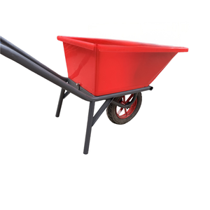 Durable Steel &amp; Plastic Wheelbarrow with Solid Tire Heavy-Load <strong>Cart</strong> for Warehouse <strong>Cargo</strong> Handling - Product Image 1