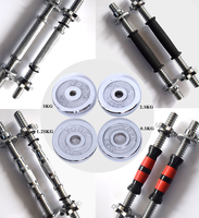 Kit de musculation 2-en-1 réglable en fonte chromée pour haltères et barres, idéal pour l'entraînement et le bodybuilding, durable