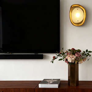 Applique murale bronze beige avec abat-jour E27 LED, à fixer au mur pour l'entrée, le couloir ou la décoration - Product Image 3