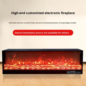 Insert de cheminée mural à effet flamme simulé, télécommande, thermostat réglable, puissance de chauffage 1500W, pour usage domestique, insertable - Product Image 5