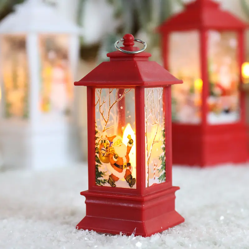 Lampu api Natal portabel, cahaya minyak kecil dekorasi Pendulum belanja Mall tata letak jendela alat peraga