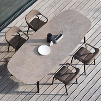 Mobilier jardin moderne Villa Tables et chaises Ensemble tables et chaises en osier aluminium château tables et chaises d'extérieur s
