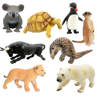 Modelos de Animales Salvajes de Plástico para Simulación Transfronteriza: Koala, Pingüino, Pangolín, León, Zorro Fennec, Oso Polar, Toro. Juguetes y Adornos.