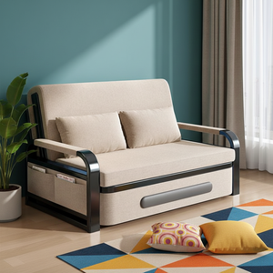 <span class=keywords><strong>Sofá</strong></span> Cama Convertible Multiusos Reclinable, <span class=keywords><strong>Sofá</strong></span> Individual con Cubierta <span class=keywords><strong>de</strong></span> Lino Moderno para Sala <span class=keywords><strong>de</strong></span> Estar o Dormitorio - Product Image 2