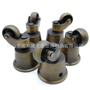 Roulettes pour meubles, diamètre 26 mm, pivotantes, en métal bronze brossé, hauteur d'installation 33 mm, durables, pour chaise - Product Image 4