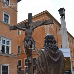 Sculpture en métal de laiton grandeur nature, statue religieuse en bronze, Jésus crucifié - Product Image 6