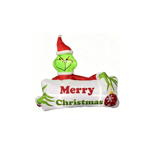 <span class=keywords><strong>Grinch</strong></span> Inflable Navideño <span class=keywords><strong>de</strong></span> 3.5 Pies con Letrero <span class=keywords><strong>de</strong></span> Feliz Navidad en la Pared, Luces LED Integradas para Decoración Navideña <span class=keywords><strong>de</strong></span> Jardín Exterior - Product Image 3