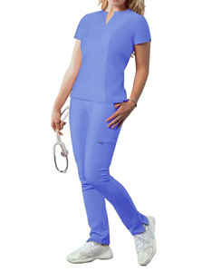 美容サロン用ユニフォームスクラブショートブラウスセット看護師用看護師女性用ユニフォームイスラム教徒の服 - Product Image 4