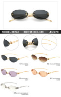 Lunettes de soleil sans monture ovales pour hommes, verres miroir dégradés, pour femmes, nouvelle collection 2026, design vintage tendance, verres transparents