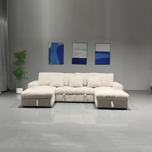 Canapé-lit modulaire en velours côtelé ultra-doux de haute qualité, adapté aux animaux domestiques, pour salon - Product Image 2
