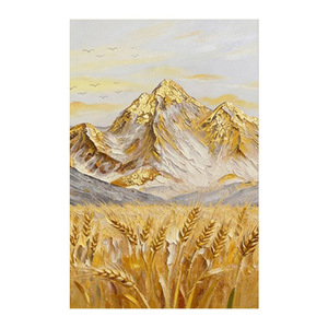 Golden Mountain Oil <b>Painting</b> Hand Painted <b>Framed</b> Impressionism Landscape Art <b>For</b> Living Room Entrance Hall Decor - Product Image 5