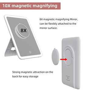 Các nhà sản xuất vuông siêu mỏng vô cấp mờ với đứng loại C thắp sáng Vanity Gương Đèn <span class=keywords><strong>Led</strong></span> xách tay <span class=keywords><strong>LED</strong></span> Gương trang điểm - Product Image 5