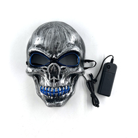 Masque LED Lumineux d'Horreur pour Cosplay d'Halloween, Vente en Gros, 10 Couleurs au Choix, Masque Lumineux pour Fête