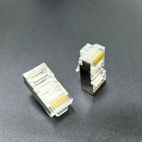 Adaptador Ethernet Cat5e/Cat6 y conector de Cable de cobre blindado enchufe RJ45 8P8C red FTP nuevo OTP 100 unids/caja