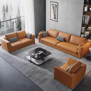 أريكة عصرية مربعة من الجلد الصناعي بمقعد واحد/اثنين/ثلاثة/أربعة مقاعد مع وسائد مربعة وأرجل من الفولاذ المقاوم للصدأ، أثاث متين لغرفة المعيشة - Product Image 1