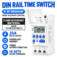 Minuteur programmable hebdomadaire à couvercle transparent, relais électronique, temporisation 24 heures, alimenté par batterie, rail DIN