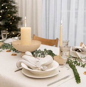 Serviettes en lin de couleur naturelle, serviettes en lin vintage, serviettes en lin lavées à la pierre, décoration de table de Noël - Product Image 6