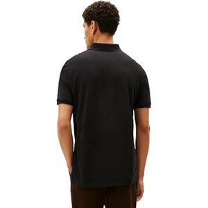 Polo classique noir pour homme avec col à carreaux |   Chemise à manches courtes respirante pour un usage quotidien - Product Image 4