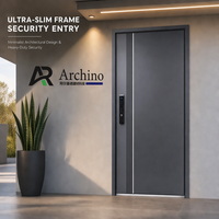 Porte d'entrée commerciale en aluminium pour projets d'appartements et d'hôtels, porte de sécurité résidentielle, isolation thermique
