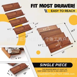 Étagère à épices en bois à 4 niveaux, type sur pied, réglable, pour rangement de cuisine - Product Image 4