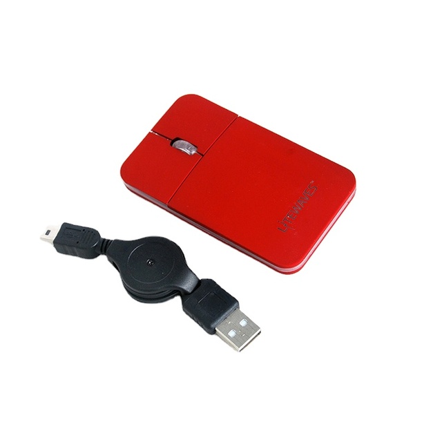 Mini USB Flat Slim Mouse LED Light up Optical Wheel Wired Mouse Mice for PC Laptop Computer