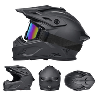 Casque de moto de haute qualité DOT avec lunettes de protection et gants, doublure en coton, résistant aux chocs, casques de motocross en ABS