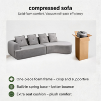 Modernes Minimalistisches Komprimiertes Sofa Gepolsterte Weiche Couch Platzsparend Verpackt Einfache Zollabfertigung