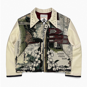 Denim Fournisseur Usine Personnalisé Mode Texture Alternative Sens Squelette Patchwork Hiver Hommes Dernière Tendance <span class=keywords><strong>Veste</strong></span> - Product Image 3