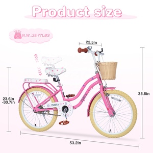Vélo pour enfants ZUKKA <span class=keywords><strong>20</strong></span> <span class=keywords><strong>pouces</strong></span>, cadre en acier, vitesse unique, pour garçons et filles âgés de 7 à 10 ans, vélo pour enfants avec frein à bande - Product Image 2