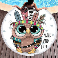 Shaohua Custom Lightweight Quick-Dry Round Polyester Beach Towels Digital Printed Patterns for Summer Beach Travel & Vacation