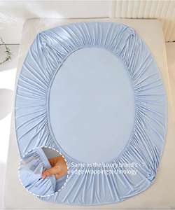 Ensemble de draps rafraîchissants 3 pièces (1 drap-housse + 2 taies d'oreiller) respirant, anti-humidité, doux, anti-boulochage, facile d'entretien - Product Image 3