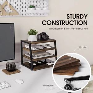 Estante de almacenamiento de madera, organizador de escritorio de 4 capas para documentos y libros de oficina, tipo rectangular, multiusos - Product Image 3