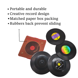 Bán Buôn Nóng Bán Sáng Tạo Tùy Chỉnh Kỷ Lục Đế Lót Ly Với Hộp Giấy Cho Bars Đảng - Product Image 2