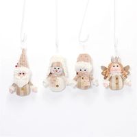 Ensemble de peluches de Noël adorables 4 pièces, figurines douces en fourrure de Père Noël, bonhomme de neige, pingouin, ange pour cadeau de fête