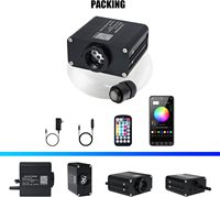 Kit de Luces de Fibra Óptica RGBW para Techo de Auto y Hogar, 16W, con Activación por Sonido y Control Remoto por Aplicación, Luces de Estrellas