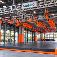 Équipement de parcours Ninja commercial intérieur standard européen avec filet de transport, mur araignée et blocs de parkour pour aire de jeux 3D pour enfants en centre commercial (FEC)