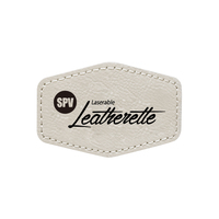3 "X 2" Hexagon Laser able Leather ette Patch mit Klebstoff