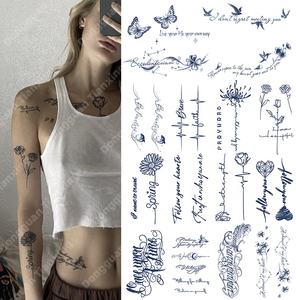 핫 세일 언어 디자인 오래 지속 15 일 임시 식물 기반 공식 잉크 반영구 문신 방수 스티커 - Product Image 3