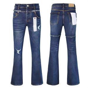 Jeans Streetwear con Logo Ricamato Personalizzato, Pantaloni Retro Skinny a Zampa, Vestibilità Slim per Uomo - Product Image 4