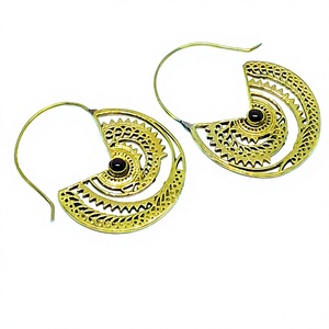 Boucles d'oreilles en pierre naturelle personnalisée, pour un style bohème, en laiton, livraison gratuite en inde - Product Image 2