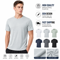 T-shirt de sport pour homme de haute qualité, personnalisé avec logo imprimé, respirant, en tissu 100% polyester, anti-humidité, pour la course à pied et la salle de sport