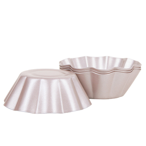 CHEFMADE WK9196 Bánh Thép Carbon 3 Inch 4 Chiếc Bánh Không Dính Hình Hoa Bánh Mì Bánh Pudding Nhỏ Pan Set Cho Lò Nướng - Product Image 3