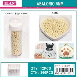 Perline ILAN da 5mm color crema per artigianato e creazione di gioielli - Product Image 3