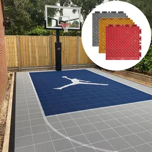 Pavimentazione per campo da basket da esterno completamente approvata fiba impermeabile rimovibile sospesa sul retro
