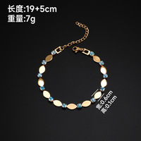 Bracelet Chaîne en Acier Inoxydable Plaqué Or 18K avec Diamants, Style Bohème, Anti-ternissement, Étanche, Bijou Tendance, Bracelet Porte-Bonheur, Vente en Gros