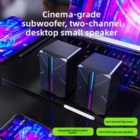 Mini haut-parleur USB 2.0 pour ordinateur de bureau, éclairé, avec son de haute qualité et caisson de basses