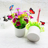Orchidée et chrysanthème artificiels en pot, style bonsaï, pour la décoration intérieure européenne, faits à la main et réalistes dans un bassin à grain vertical